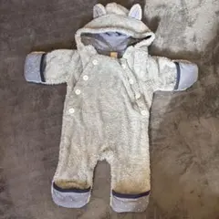 petit main ロンパース グレー