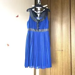 新品 XXI バイカラー プリーツワンピース ドレス プリーツワンピース ブルー
