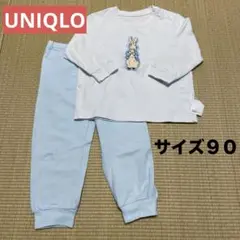 90サイズ　春秋　長袖　パジャマ　UNIQLO ピーターラビット　うさぎ