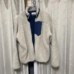 coen フリースジャケット アイボリー・ネイビー