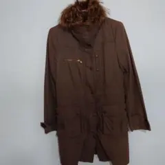 ファー付き モッズコート カーキブラウン