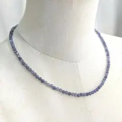 【12月誕生石】 タンザナイト ネックレス 約41.5cm 約3mm 真鍮金具
