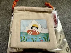 70thりぼん　3COINS ちびまる子ちゃん ミニ巾着
