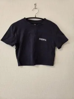 DAZY デイジー クロップド丈 Tシャツ ブラック M チアフル ロゴ