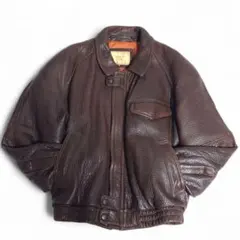 リアルレザー 羊革 A-2 短丈 フライトジャケット 42 ブラウン