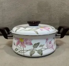 【新品】EJIRY（エジリー）花柄ホーロー 21センチ両手鍋 日本製のサムネイル