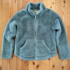 中古 ブルー UNIQLO ユニクロ 防風フリース ボア ジャケット 130