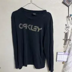 OAKLEY カモフラージュロゴ　ブラック 長袖カットソー Mサイズ