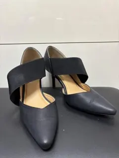 antiqua エラスティックストラップ ポインテッドトゥ ハイヒール 24.5