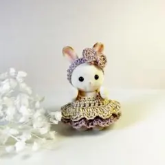 ミニチュアドール赤ちゃん用着せ替えお洋服　2段フリルワンピース（モーブピンク）