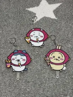 ちいかわもぐもぐ本舗　キャラ撮りスティック　川越限定3点セット　ハチワレ　うさぎ