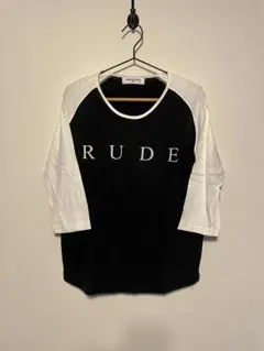 RUDE GALLERY 七分袖ラグランカットソー ブラック/ホワイトのサムネイル