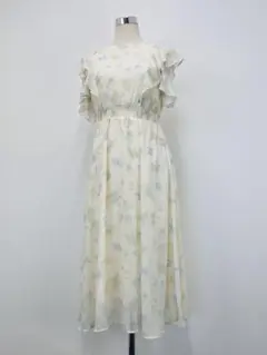 COLZA⭐︎爽やかフェミニン⭐︎フリルスリーブロングワンピースM【中古】C70