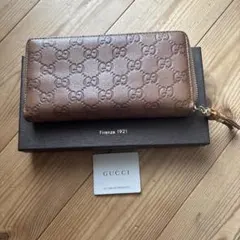 【お値下げ良品】 GUCCI グッチ バンブー ラウンドファスナー 長財布