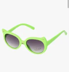 シェリーミミサングラスキッズサングラスケース付CAT耳付ネオンUV400グリーン