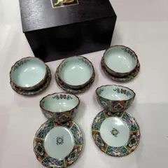 1797 九谷焼 小茶器揃 煎茶 玉露 宝瓶 茶器セット 木箱入 未使用品