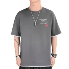 サイズ選べます♪ Tシャツ メンズ かっこいい 格好良い オシャレ　グレー　文字