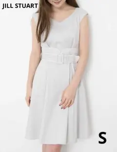 最終値下　ジルスチュアート　ストライプ ノースリーブ 膝丈ワンピース　Sサイズ