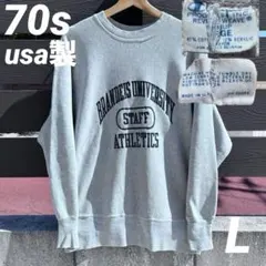70s チャンピオン リバースウィーブ 単色タグ 金色 XL オリジナル 美品