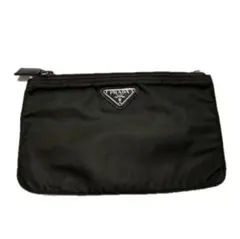 【最終価格】PRADA バニティ型ナイロンポーチ　ブラウン⭐︎ギャランティカード付 PRADA バニティ型ナイロンポーチ ブラウン⭐︎ギャランティ
