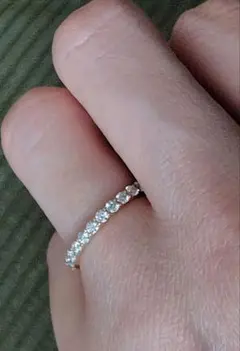 K10ゴールド モアサナイト フルエタニティリング 2mm