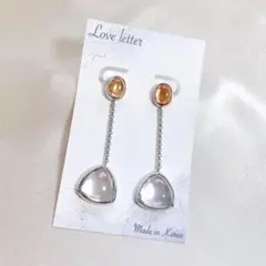 Lo.70 シンプルクリアビジューピアス シルバー 韓国輸入 上品 量産型 地雷