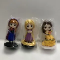 ディズニー　Qposket ミニチュアコレクション　ベル・アナ・ラプンツェル