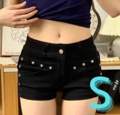 y2k ローライズ ショートパンツ S 平成 グランジ ギャル 韓国 ブラック