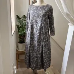 着物リメイク リップル浴衣地のロングワンピース（大輪の菊） - メルカリ