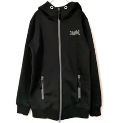 xgirl ブラック ジップアップパーカー 裏起毛 フード付き ロゴ