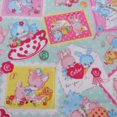 ■cosmo＊レトロアニマル＊ミントグリーン✻110×50cm