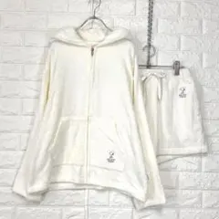 ジェラートピケ×ピーナッツ【F】白 コラボ スヌーピー ルームウェアセット 厚手