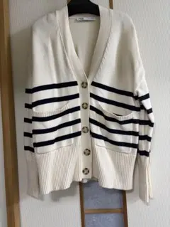 ZARA ストライプ ニットカーディガン