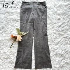 ラエフ ウールパンツ スラックス S 日本製 グレー きれいめ 上品 フレア