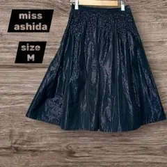 miss ashida　ミスアシダ　メタリックフレアスカート　黒　9　Mのサムネイル