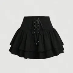 SHEIN ミニスカート ブラック 編み上げ