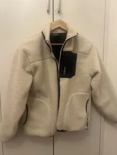 白 ボアブルゾン ボアジャケット