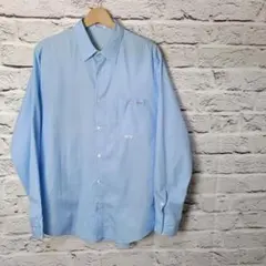 極美品◆Papas ストライプ柄 ロングスリーブシャツ ブルー系のサムネイル
