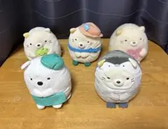 すみっコぐらし　ねこ、しろくま　ぬいぐるみ 5体セット