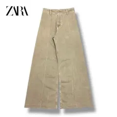 ZARA ザラ ハイライズ デニムパンツ ワイドパンツ フロントステッチ