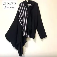 favorite IRO+IRO 着物袖アシンメトリー　ストライプブラウス