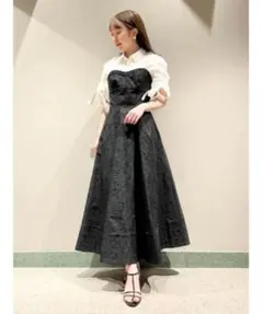 値下げ】snidel ジャガードベアドッキングワンピース　黒