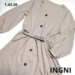 【INGNI】Мサイズ　ベージュ系色合い ロング　ワンピース