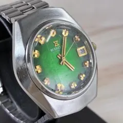 EDOX エドックス　SILVER HORN　腕時計　ヴィンテージ　グリーン
