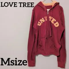 LOVE TREE M ワインレッド UNITED フルジップパーカー 春秋