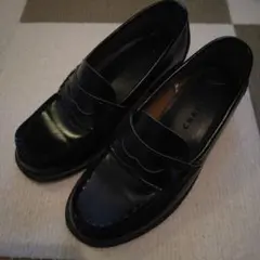 黒レザー ローファー キッズシューズ　22.0㎝