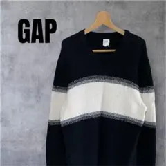 GAP ストライプ　ニットセーター 白　黒