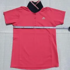 アディダス 半袖 ポロ シャツ レディース M ピンク バック ロゴ