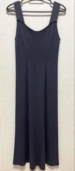 スナイデル　チャコールグレー ノースリーブ ロングワンピース　SNIDEL