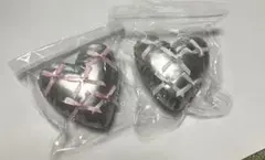 韓国雑貨 スマホグリップ シルバー ハート リボン ピンク ホワイト 2個セット